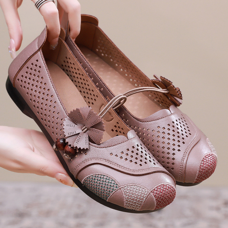 Women's Flat Breathable Leather Shoes