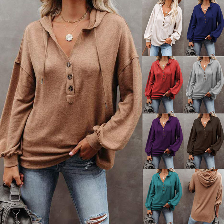 Vintage Solid Color Long Sleeve Buttoned Sweatshirt(Buy 2 Free Shipping)