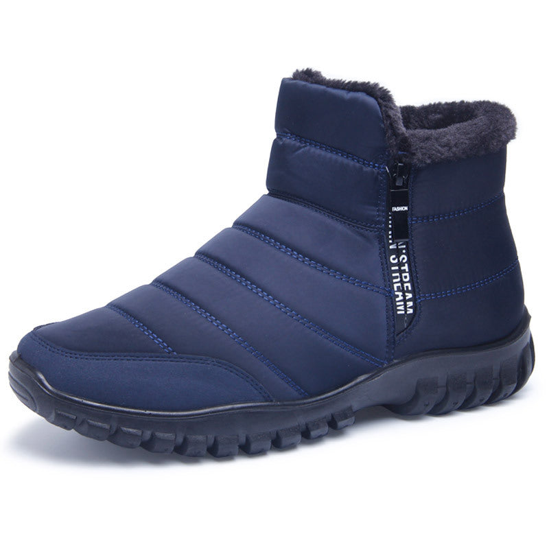 ZITTOR Men's Waterproof Warm Cotton Zipper Snow Ankle Boots