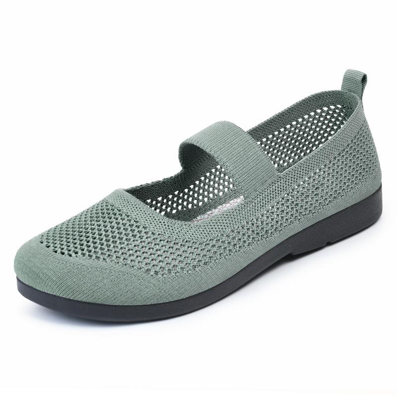 Flat casual breathable openwork flying weaving shoes