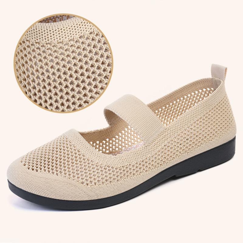 Flat casual breathable openwork flying weaving shoes