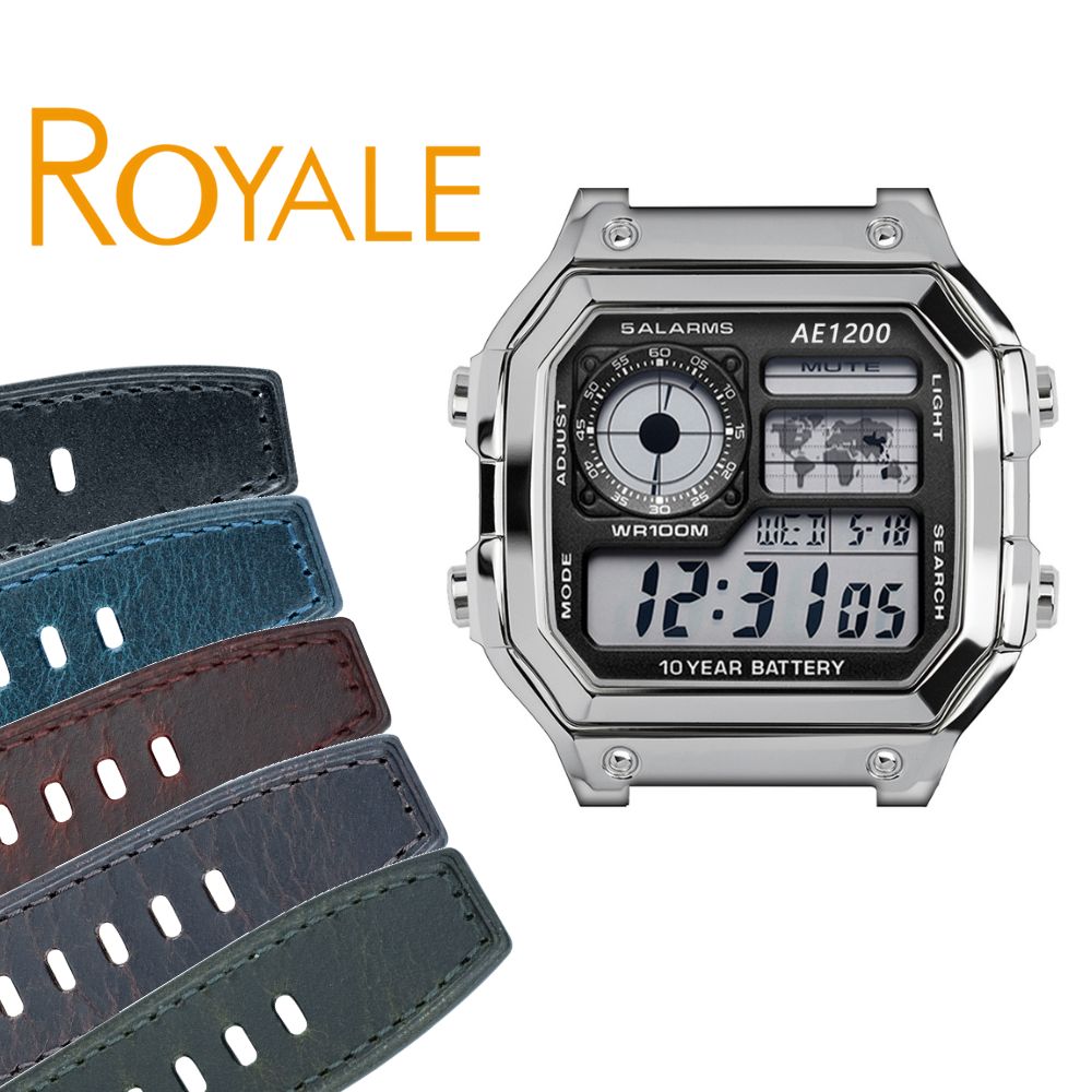 CASIO AE1200 SKXMOD フルメタル カスタム 本革ベルト付 CASIO AE1200 SKXMOD フルメタル カスタム 本革ベルト付