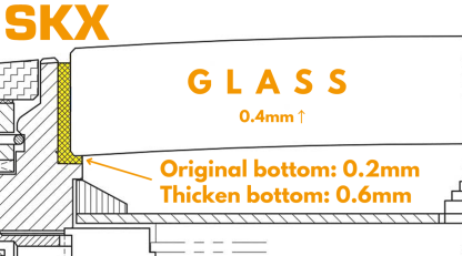 Raised Bottom L-Ring Glass Gasket for NH34 Conversion