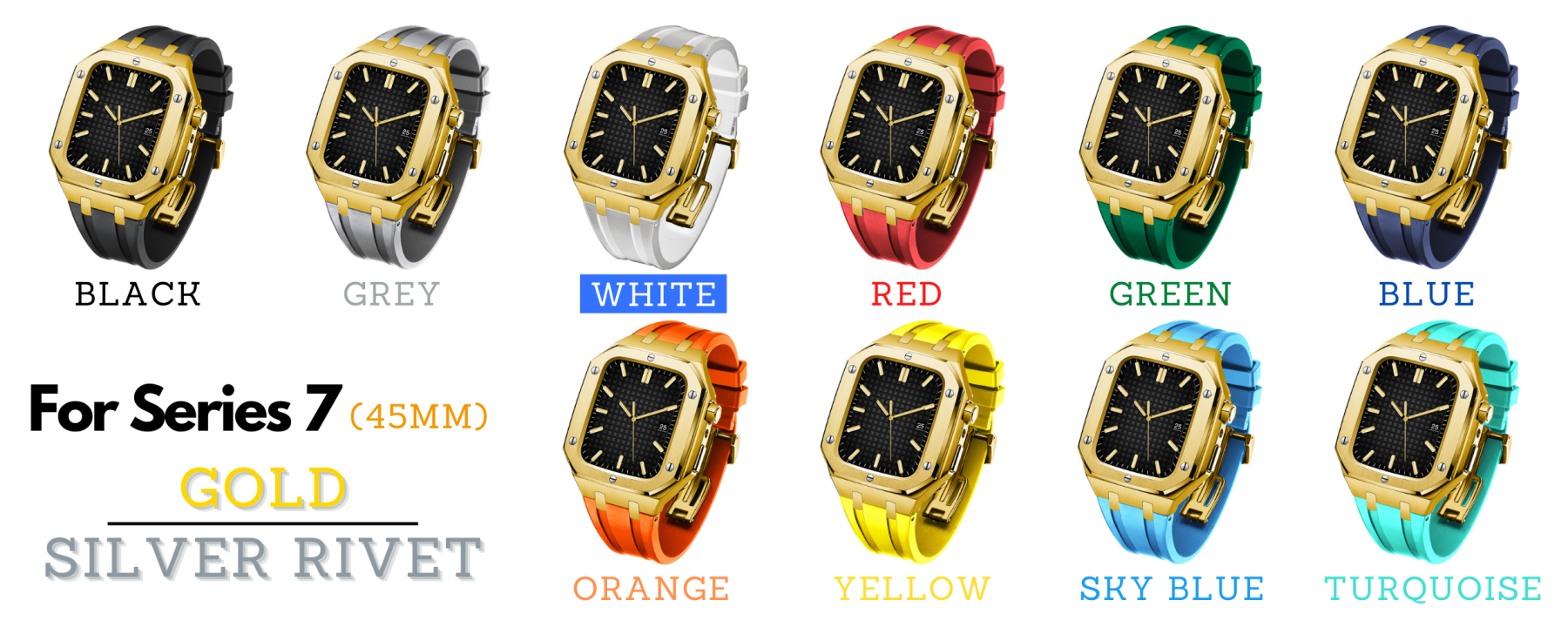 Modding Kits for Apple Watch Series 3/4/5/6/7/SE | Rubber Band Set