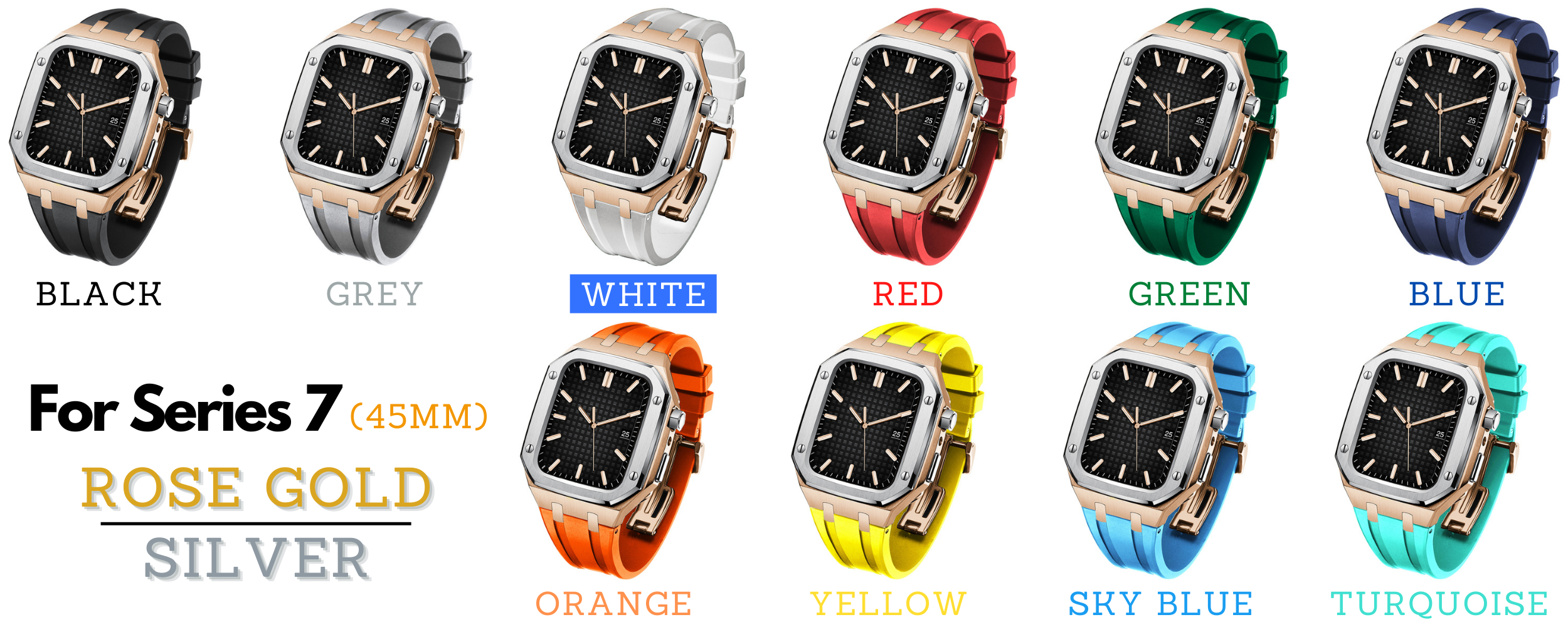 Modding Kits for Apple Watch Series 3/4/5/6/7/SE | Rubber Band Set