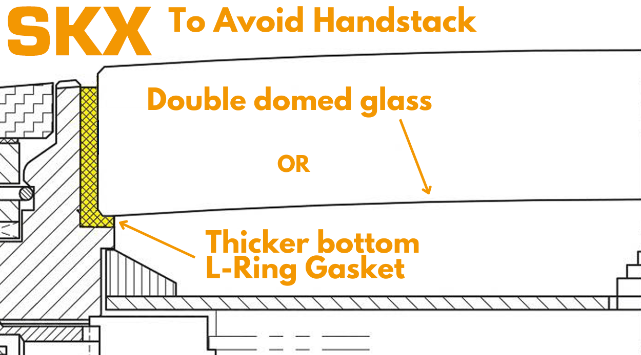 Raised Bottom L-Ring Glass Gasket for NH34 Conversion
