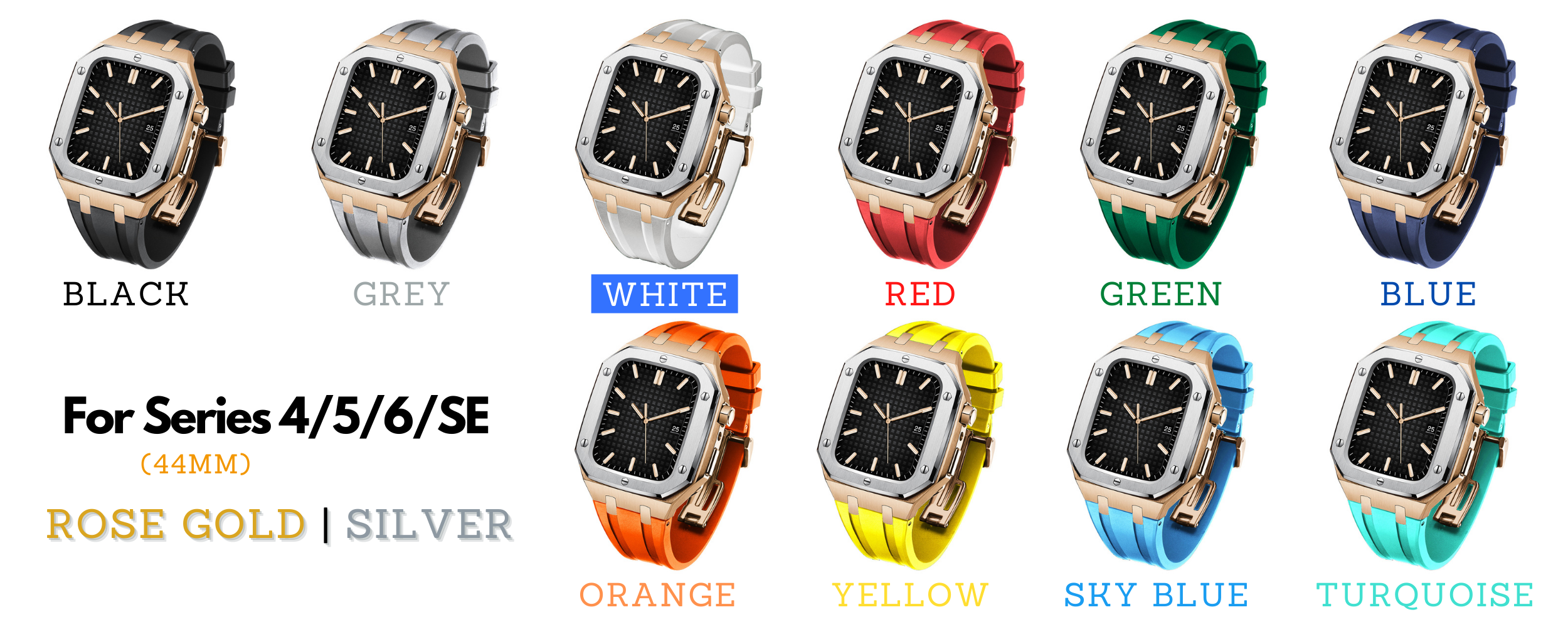 Modding Kits for Apple Watch Series 1/2/3/4/5/6/7/SE | Rubber Band Set