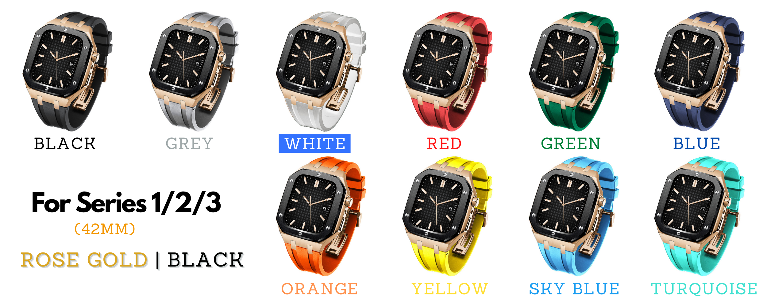 Modding Kits for Apple Watch Series 1/2/3/4/5/6/7/SE | Rubber Band Set