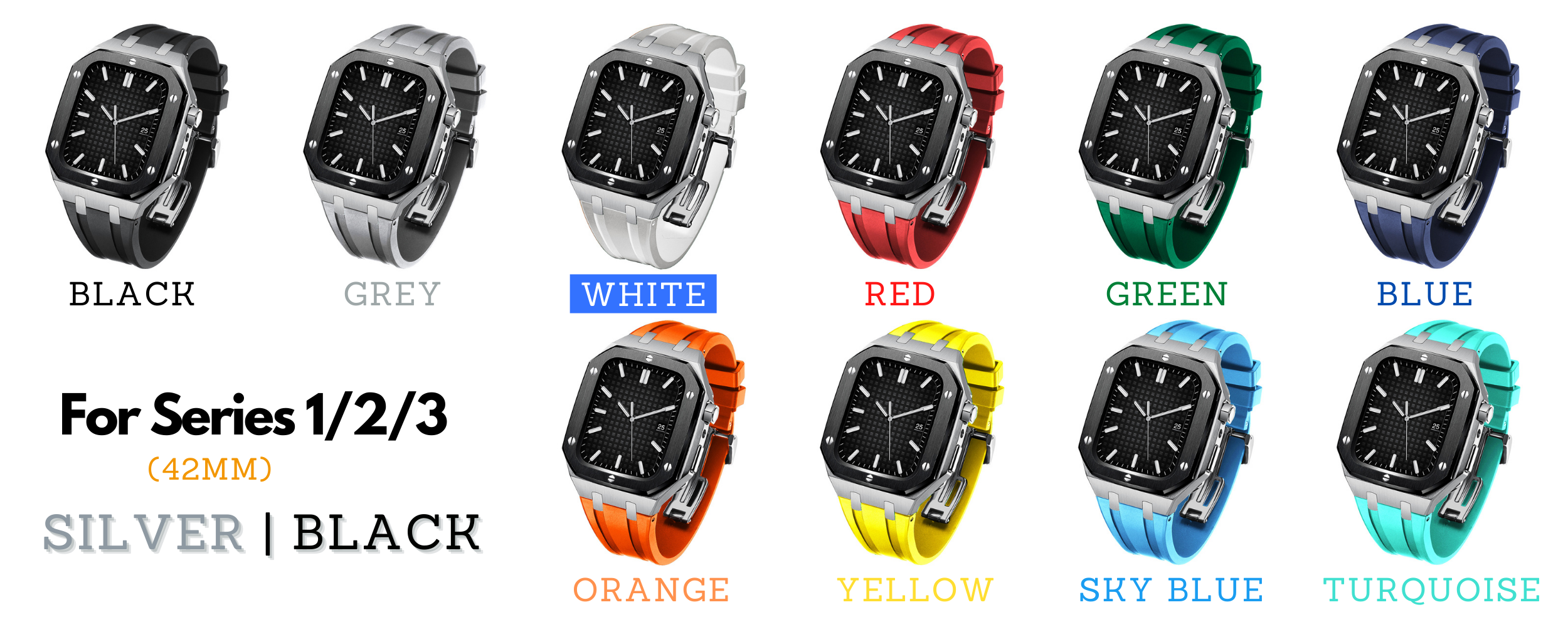 Modding Kits for Apple Watch Series 1/2/3/4/5/6/7/SE | Rubber Band Set