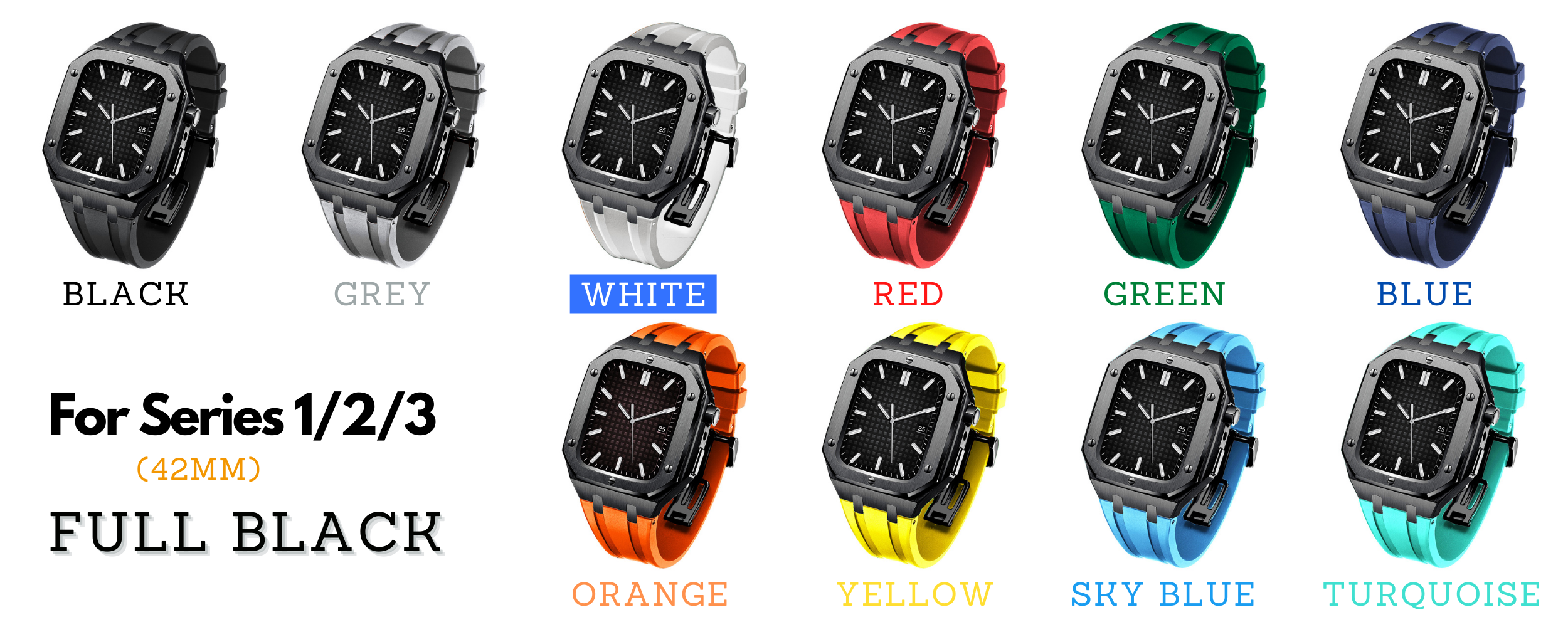 Modding Kits for Apple Watch Series 1/2/3/4/5/6/7/SE | Rubber Band Set