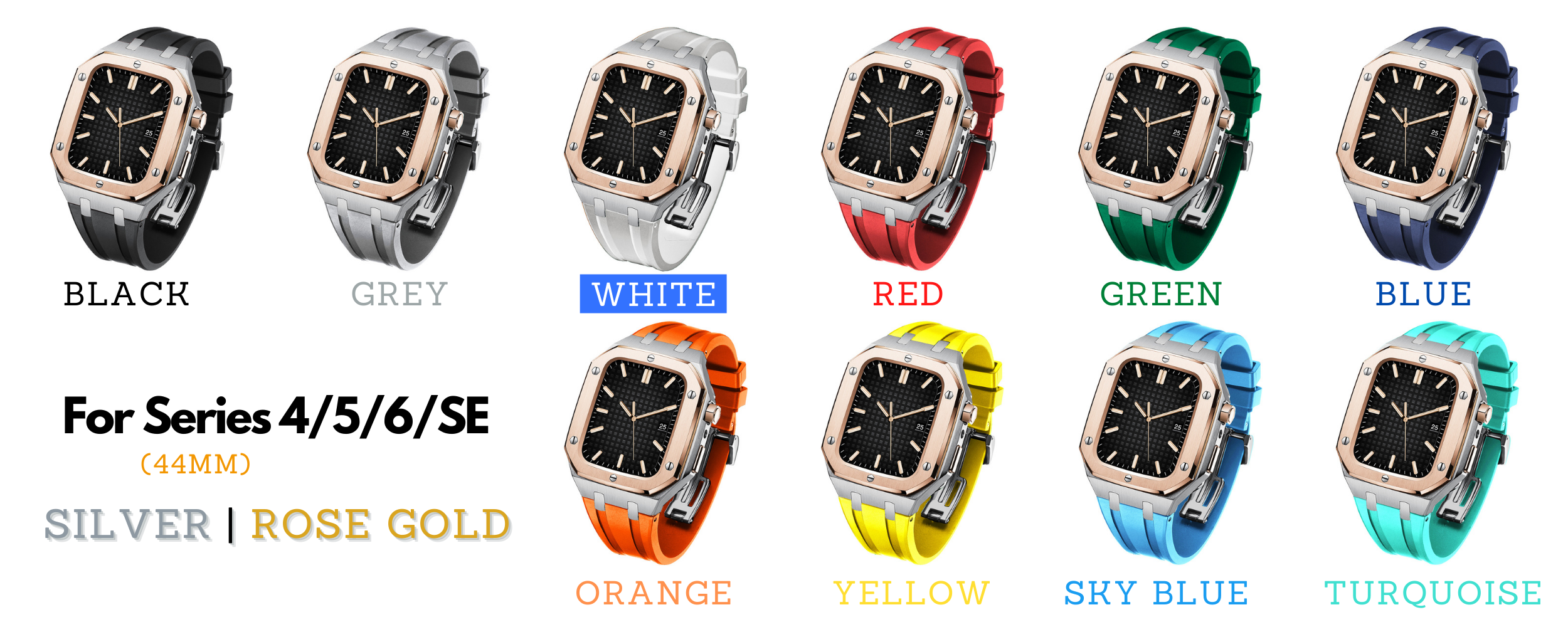 Modding Kits for Apple Watch Series 1/2/3/4/5/6/7/SE | Rubber Band Set