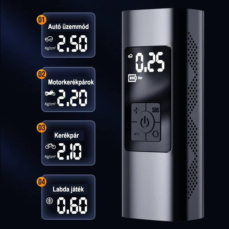 (2023 új stílus) hordozható autós légszivattyú
