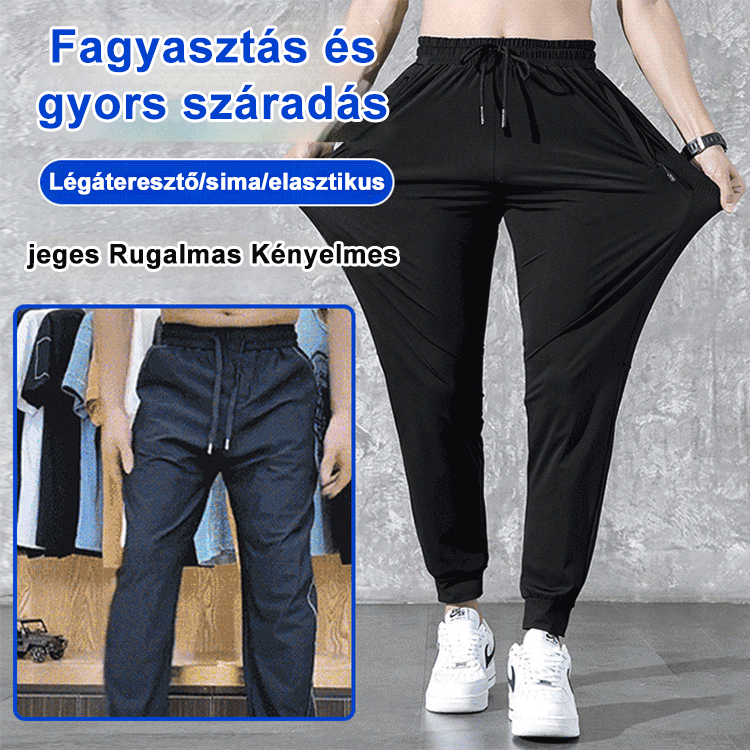 2023 légáteresztő, izzadságelvezető és gyorsan száradó jégselyem nadrág