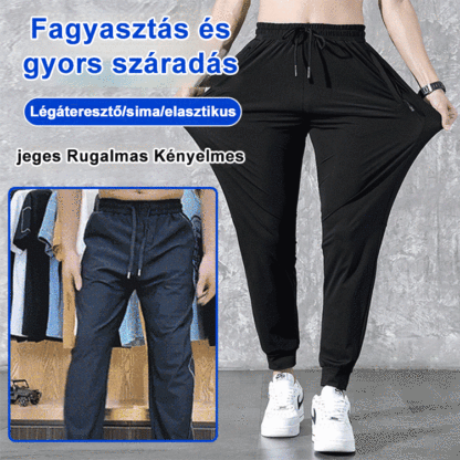 2023 légáteresztő, izzadságelvezető és gyorsan száradó jégselyem nadrág