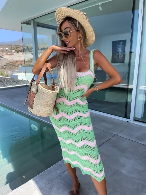 2023 Summer New Women's Slim Fit Knitted Beach Skirt