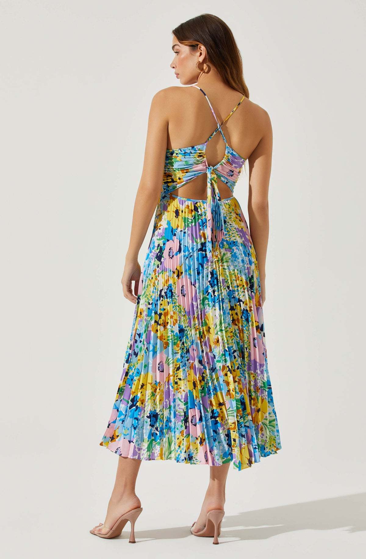 Club Chic Casual Pleated Print Dress