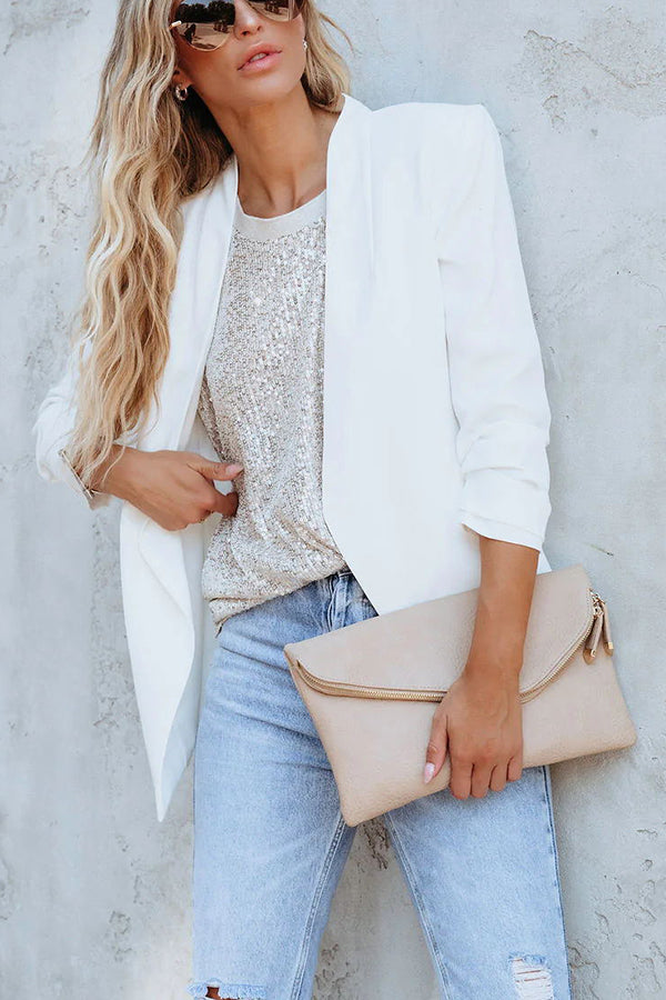 Always Sparkle Sequin Padded Shoulder Top