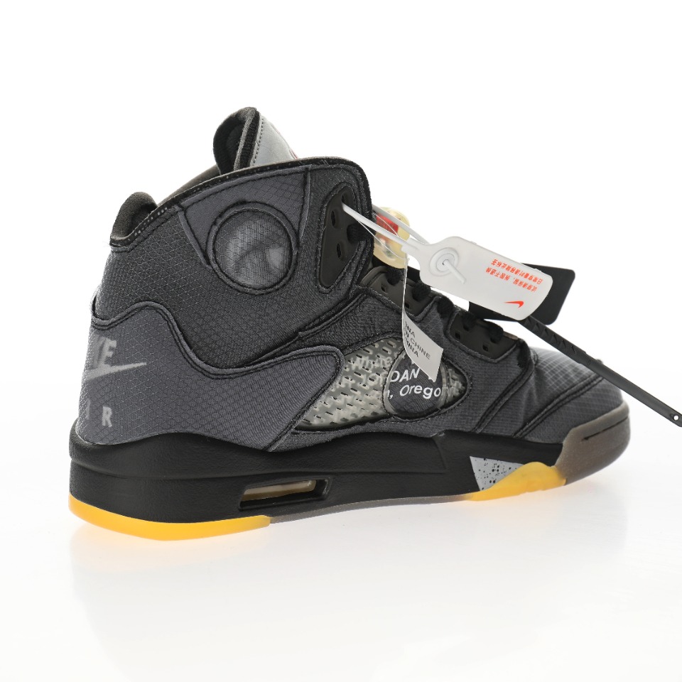 Off-White™ x Air Jordan Retro 5"Black/Muslin-Fire Red"