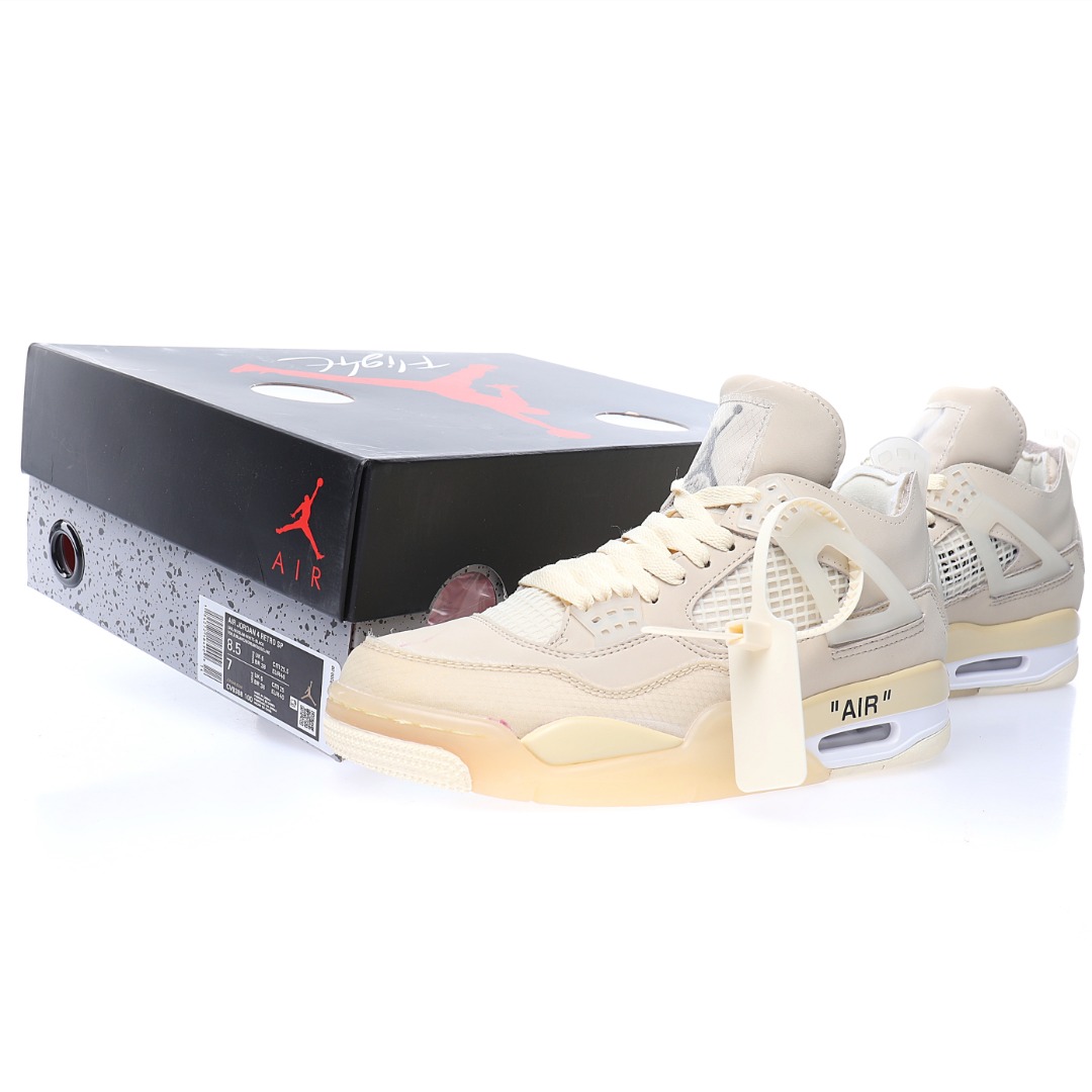 Off-White™ x Air Jordan 4 Retro"Cream/Sail"