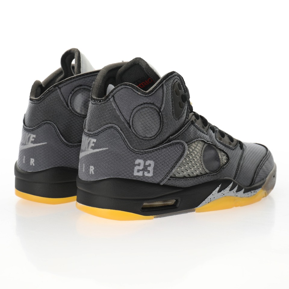 Off-White™ x Air Jordan Retro 5"Black/Muslin-Fire Red"