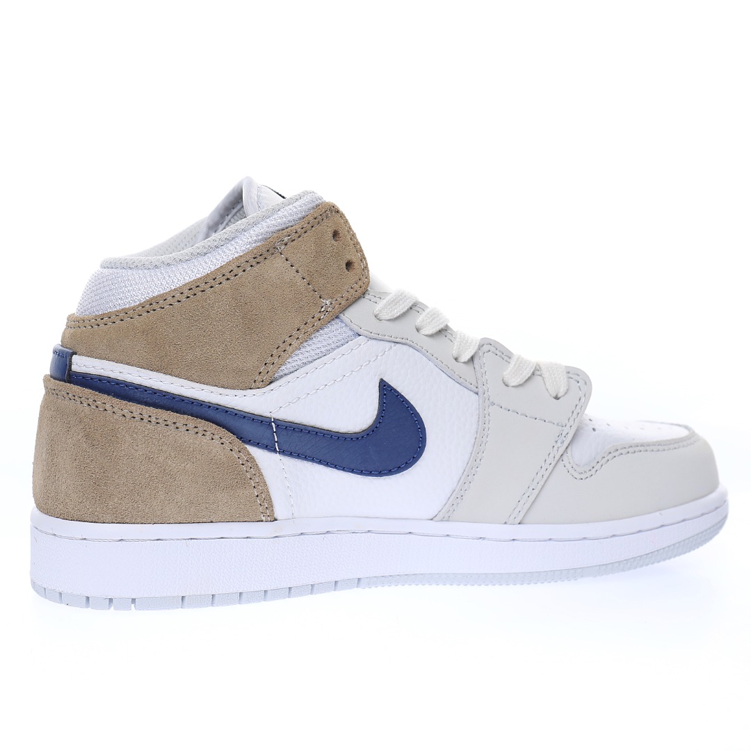 Nike Air Jordan 1 Mid"White Tan Navy"