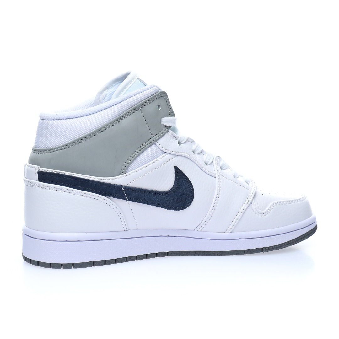 Nike Air Jordan 1 Mid"White/Grey/Navy"