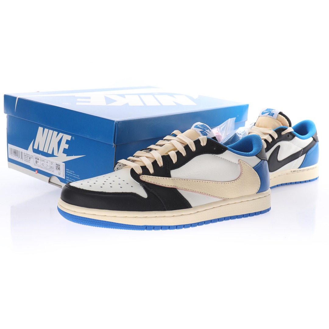 fragment design x Travis Scott x Nike Air Jordan 1 Low OG SP"Military Blue"