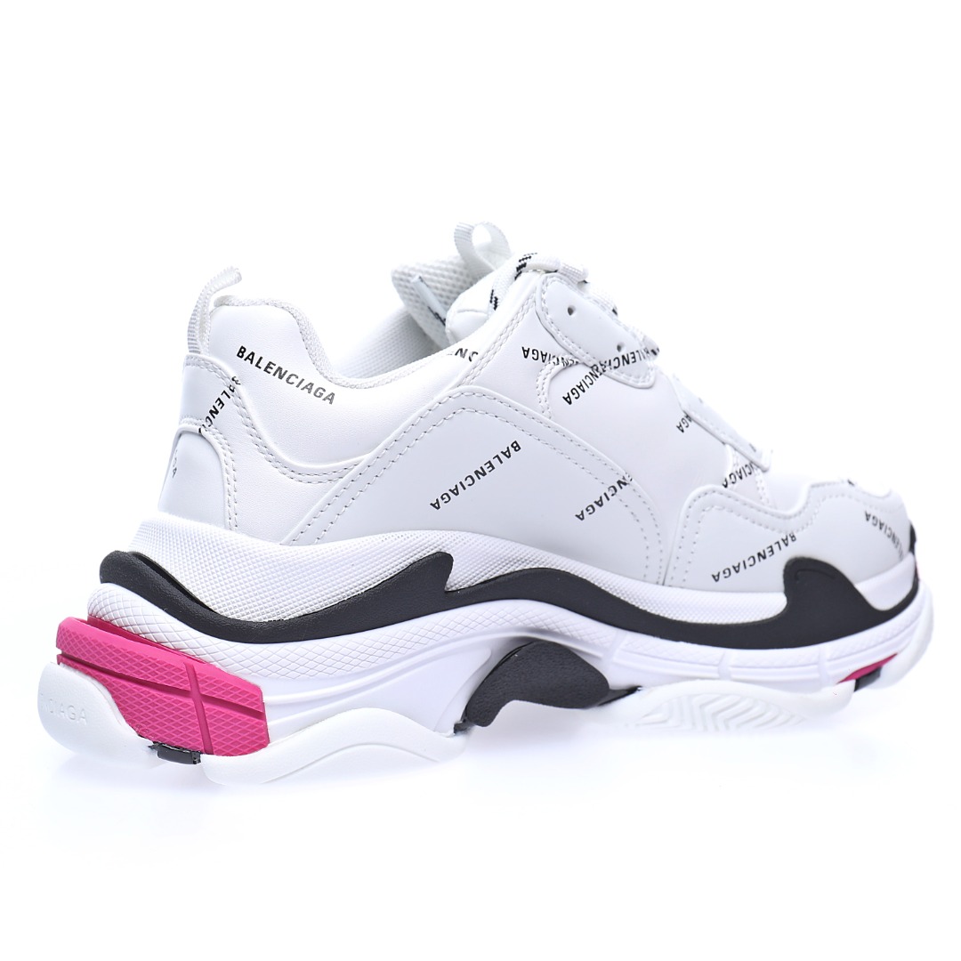 Balenciaga Triple S Clear Sole Sneaker"White/Pink/Black LOGO"