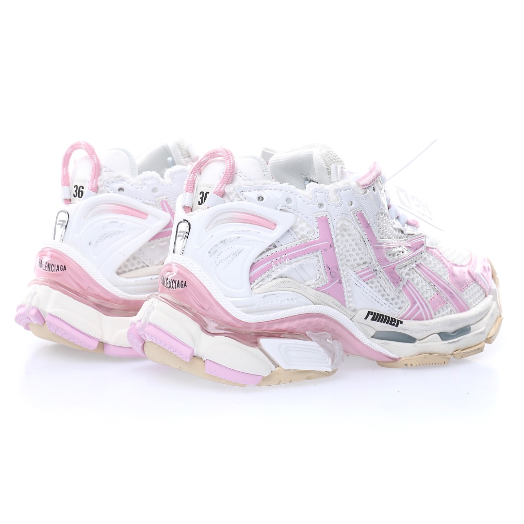 BALENCIAGA Runner Sneaker"White/Pink"
