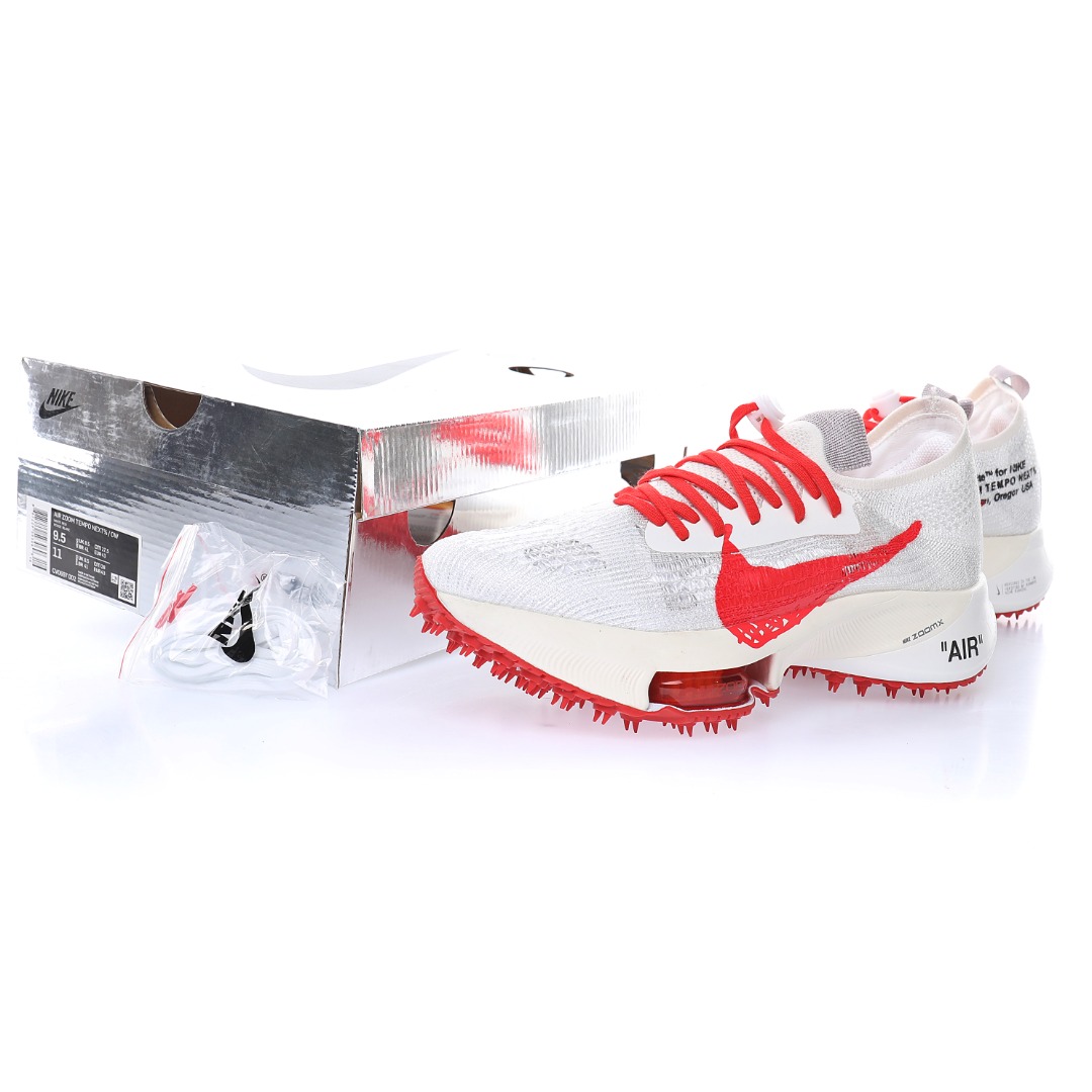 Off-White™ x Nike Air Zoom Tempo NEXT%"White/Solar Red"