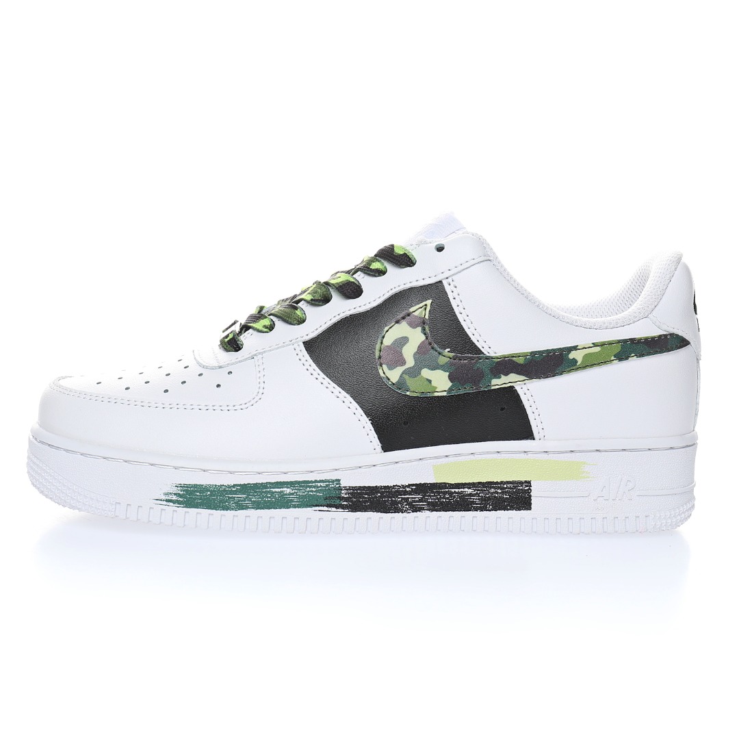 Nike Air Force 1 07 LV8"White/Black/Green Camo"