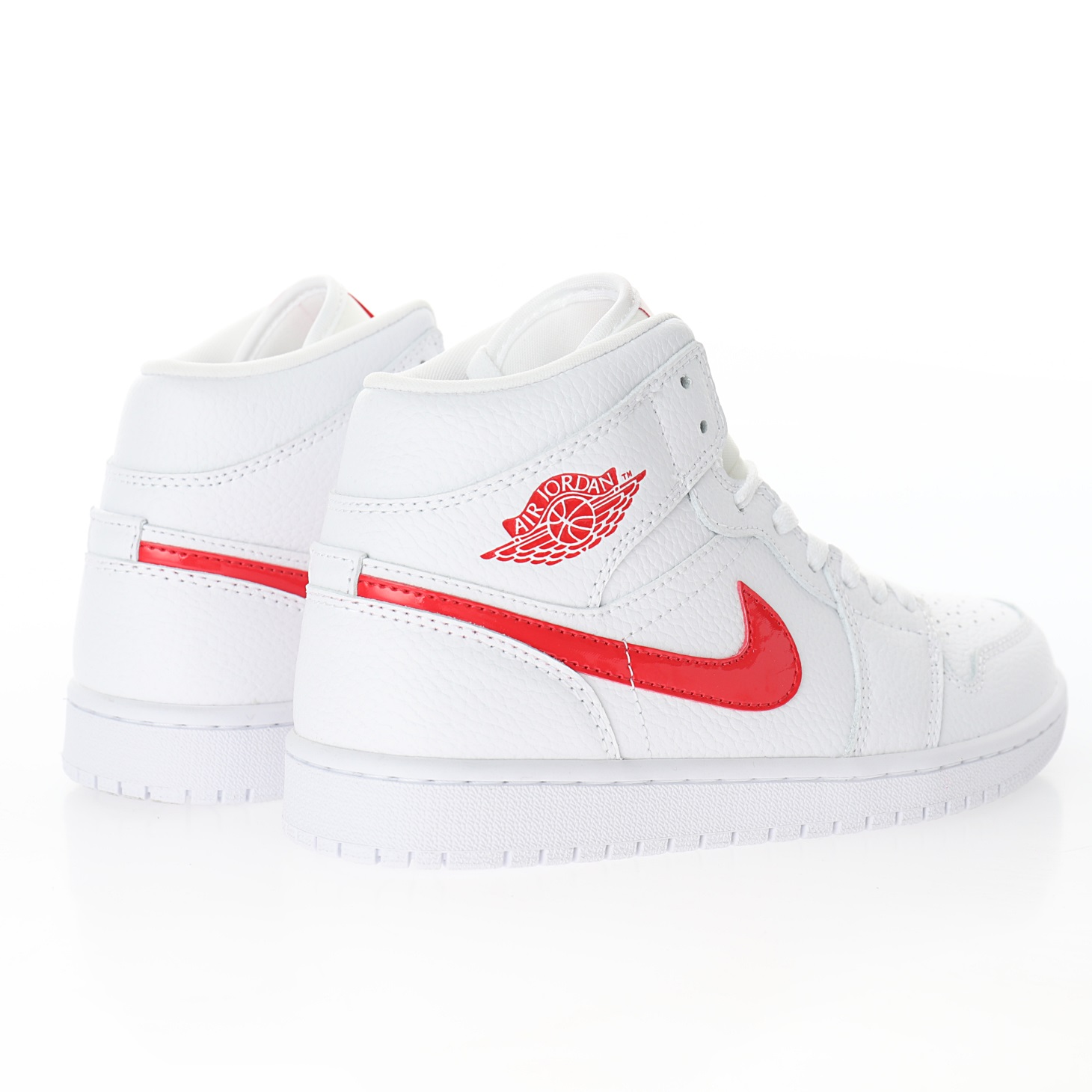 NIKE Wmns Air Jordan 1 Retro Mid"University White/Red"