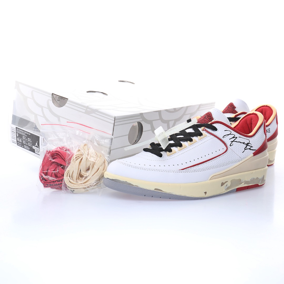 Off-White™ x Air Jordan 2 Low"White/Sail-Red-Grey"