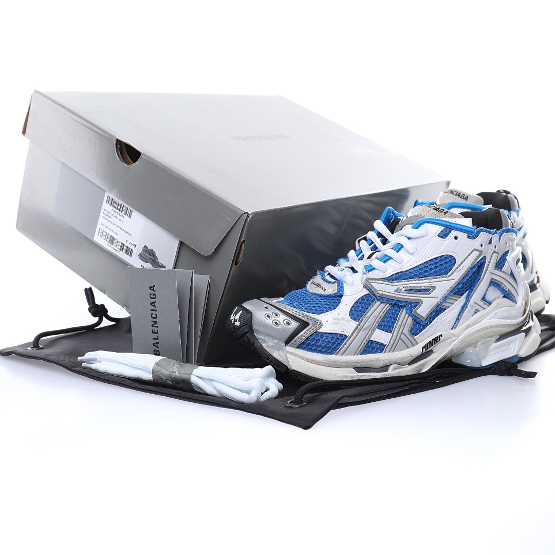 BALENCIAGA Runner Sneaker"Blue/White/Silver"