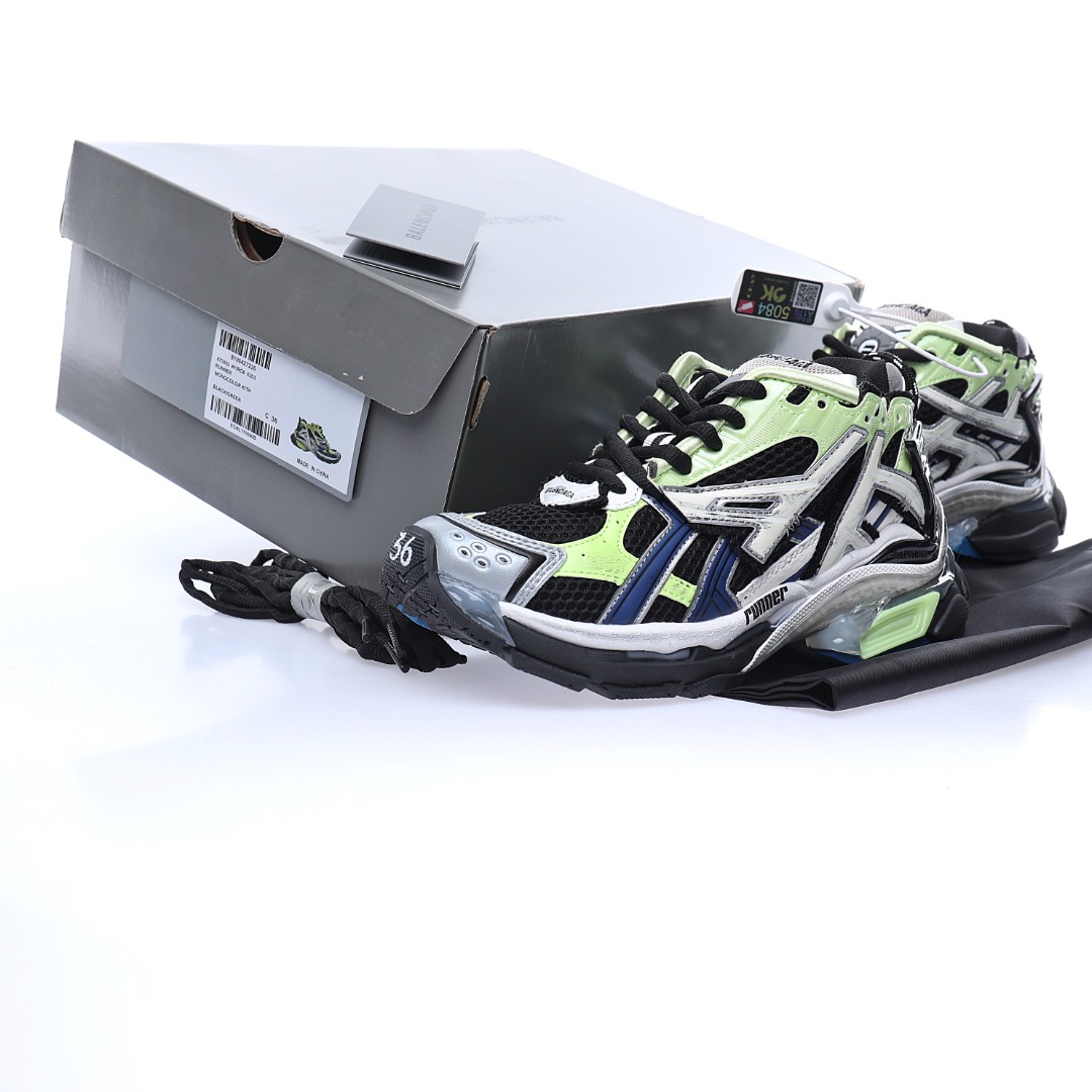 BALENCIAGA Runner Sneaker"Volt/Navy/Black/Silver"