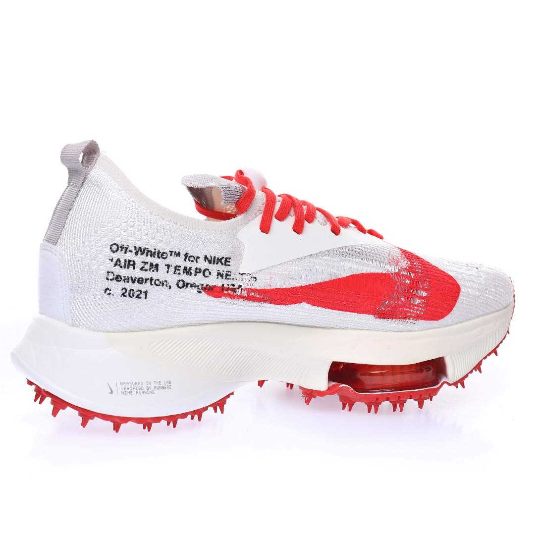 Off-White™ x Nike Air Zoom Tempo NEXT%"White/Solar Red"