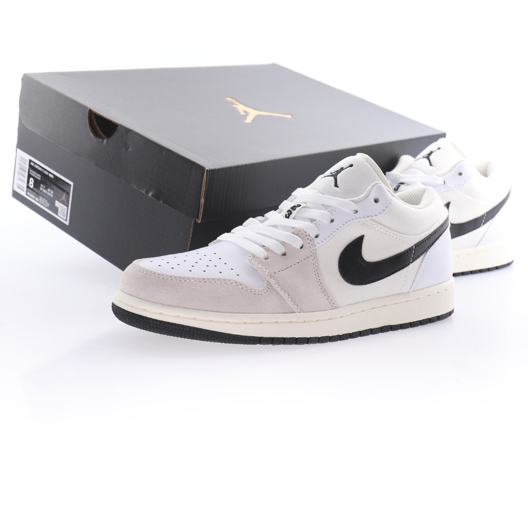 Nike Air Jordan 1 Low PRM"White Sail Black"