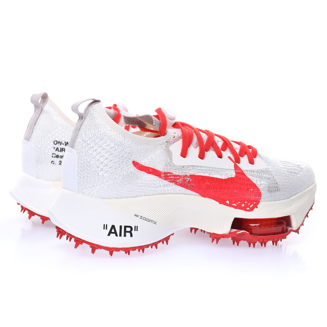 Off-White™ x Nike Air Zoom Tempo NEXT%"White/Solar Red"