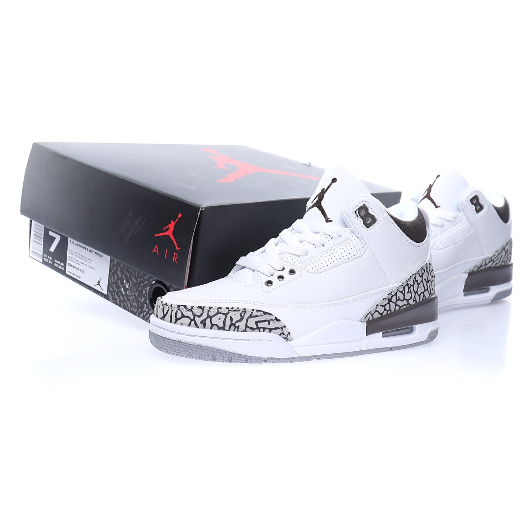 Air Jordan 3"White Medium Grey"