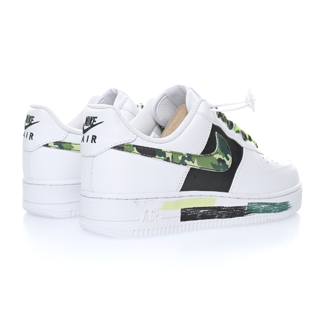 Nike Air Force 1 07 LV8"White/Black/Green Camo"