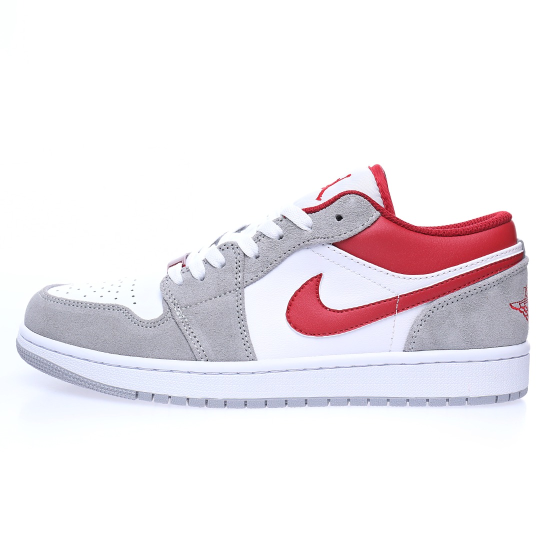 Nike Wmns Air Jordan 1 Low "Light Smoke Grey Gym Red"