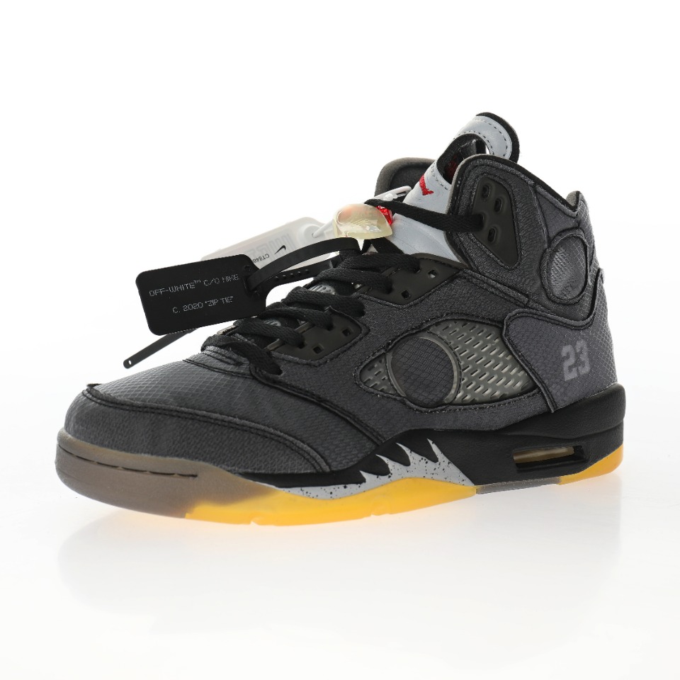 Off-White™ x Air Jordan Retro 5"Black/Muslin-Fire Red"