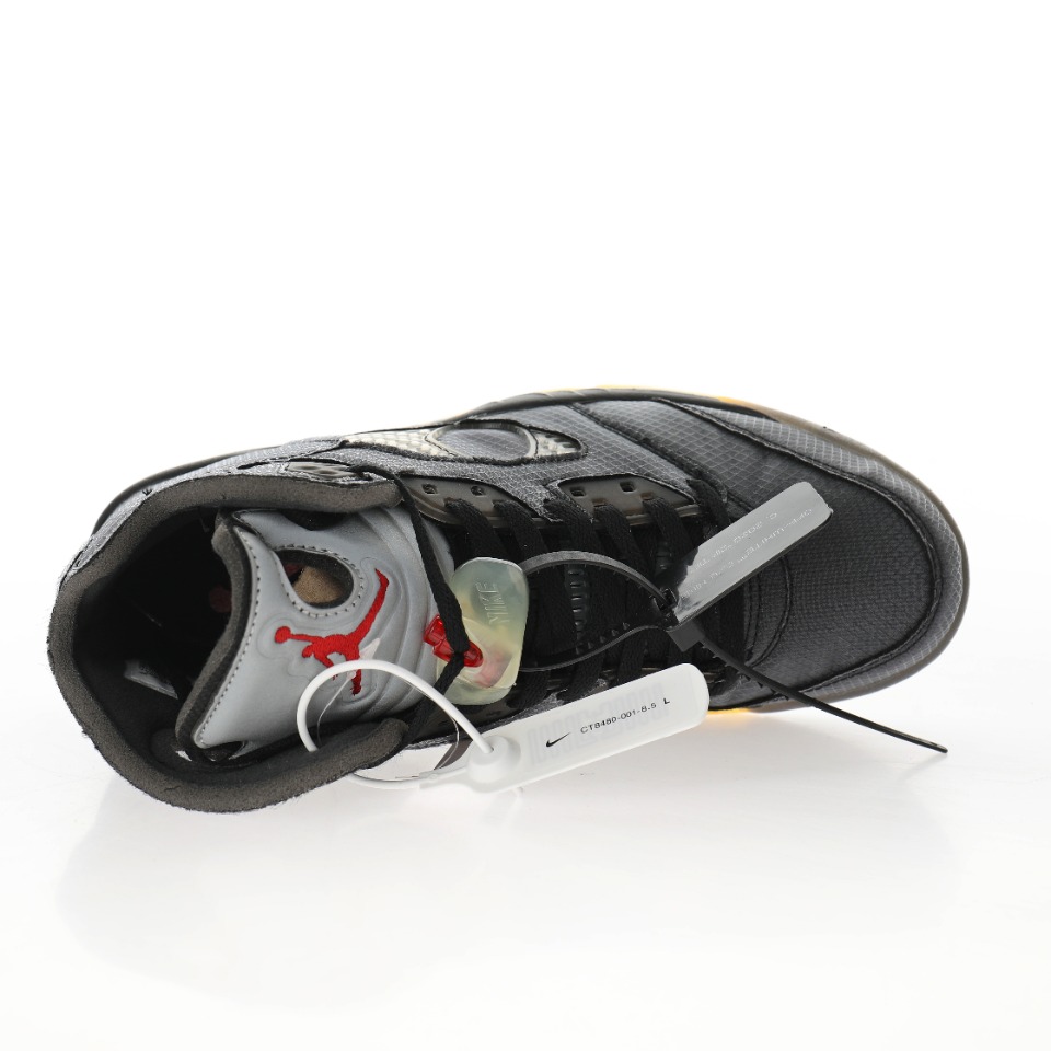 Off-White™ x Air Jordan Retro 5"Black/Muslin-Fire Red"