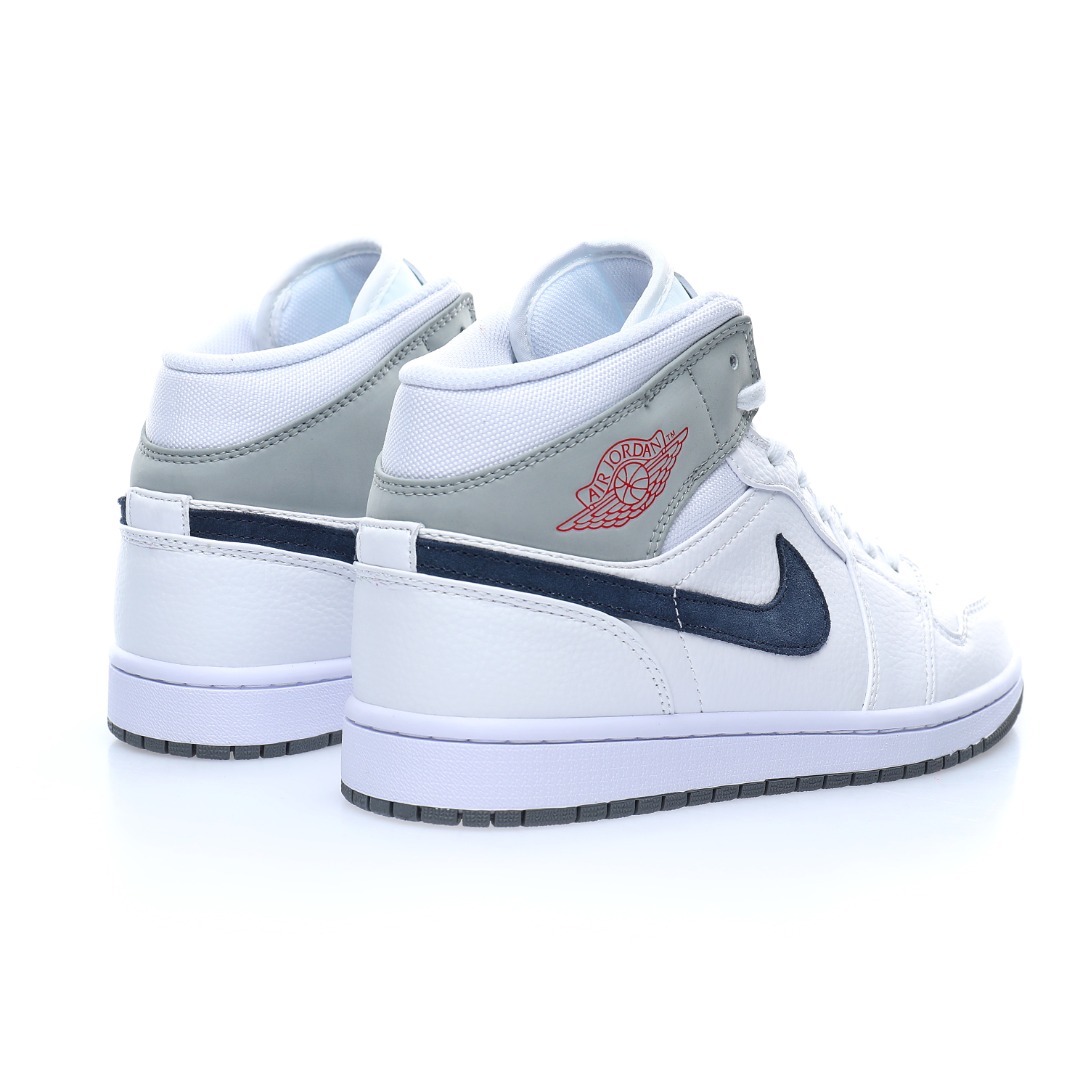 Nike Air Jordan 1 Mid"White/Grey/Navy"