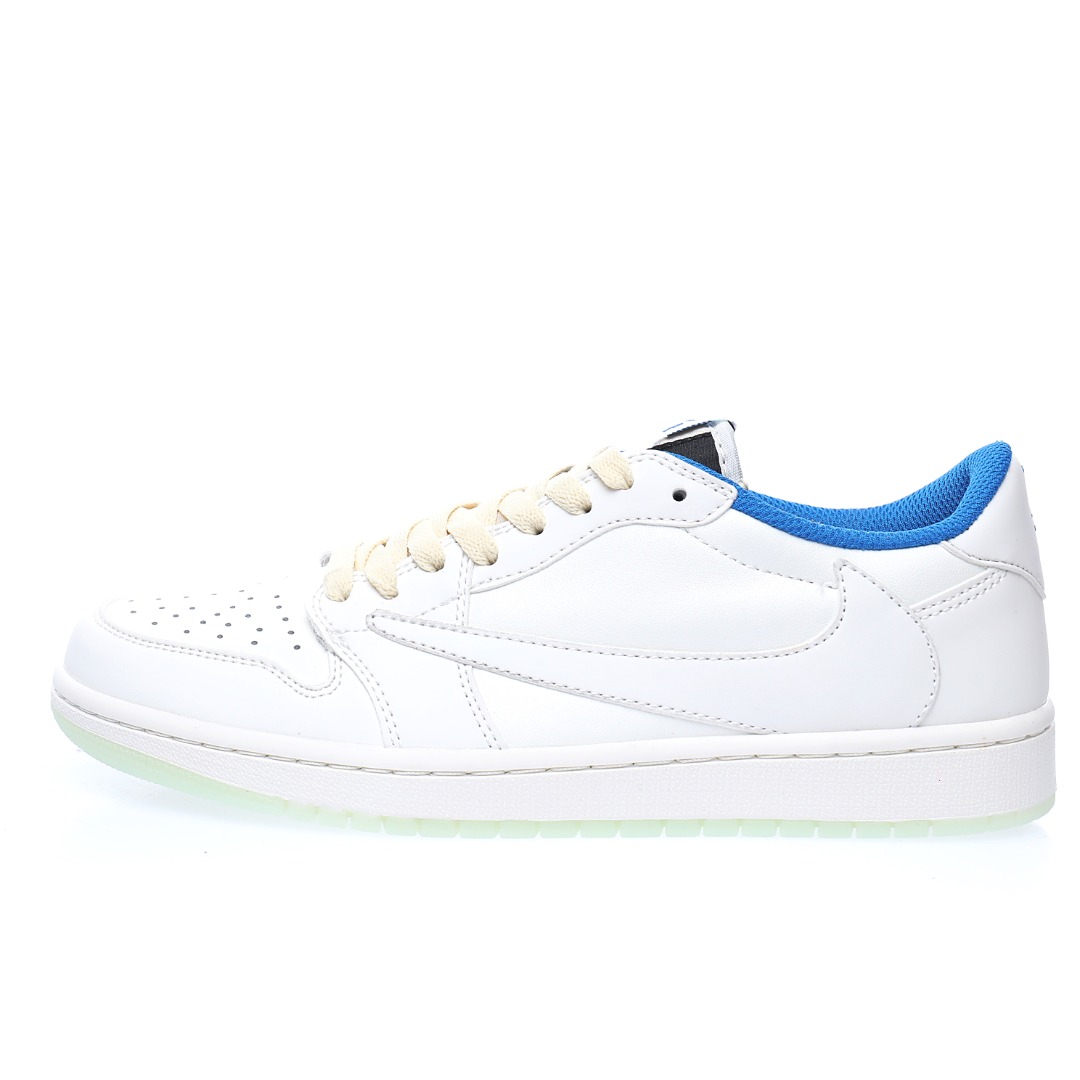 fragment design x Travis Scott x Nike Air Jordan 1 Low OG SP"White/Blue/Noctilucent"