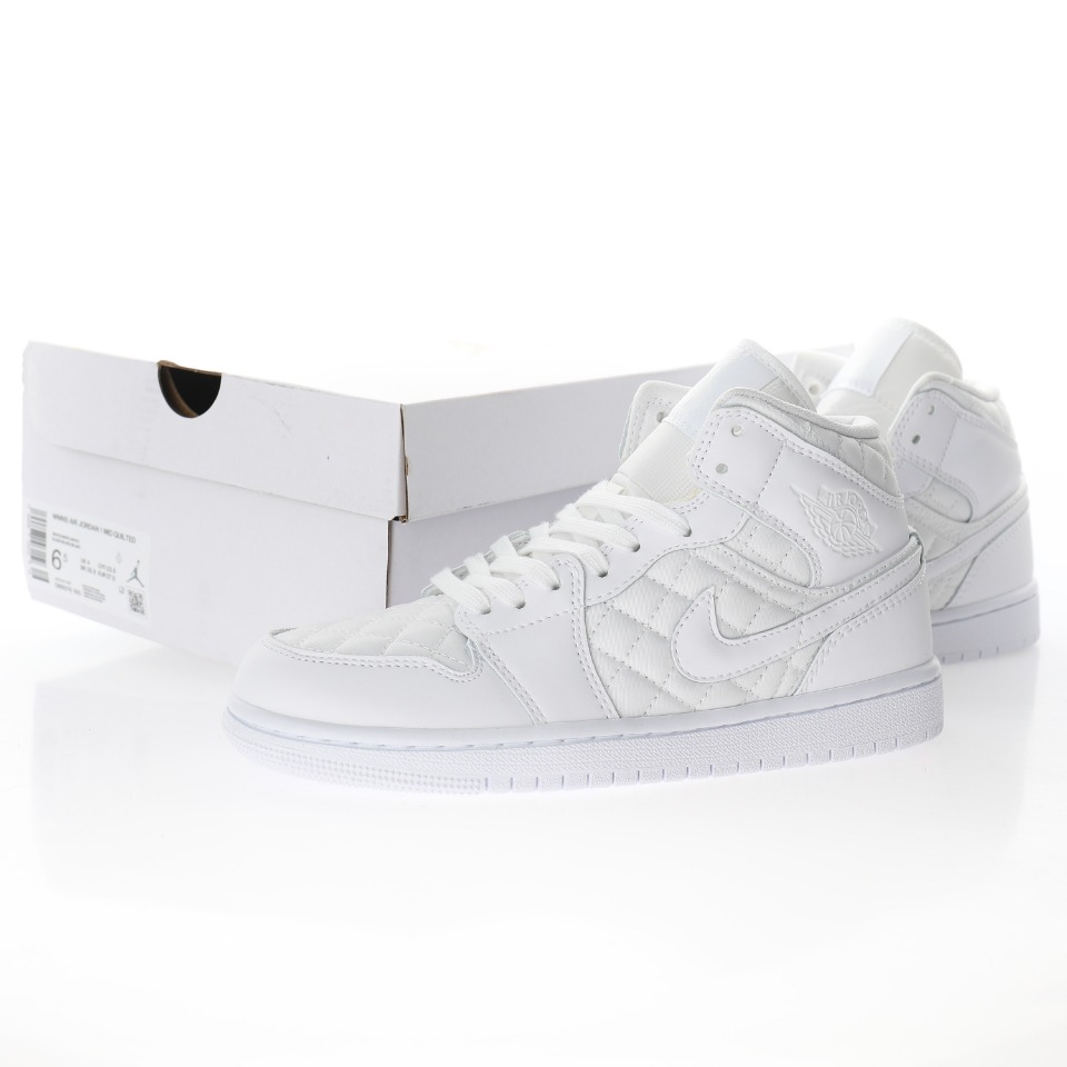 NIKE Wmns Air Jordan 1 Mid SE"White Quilted"