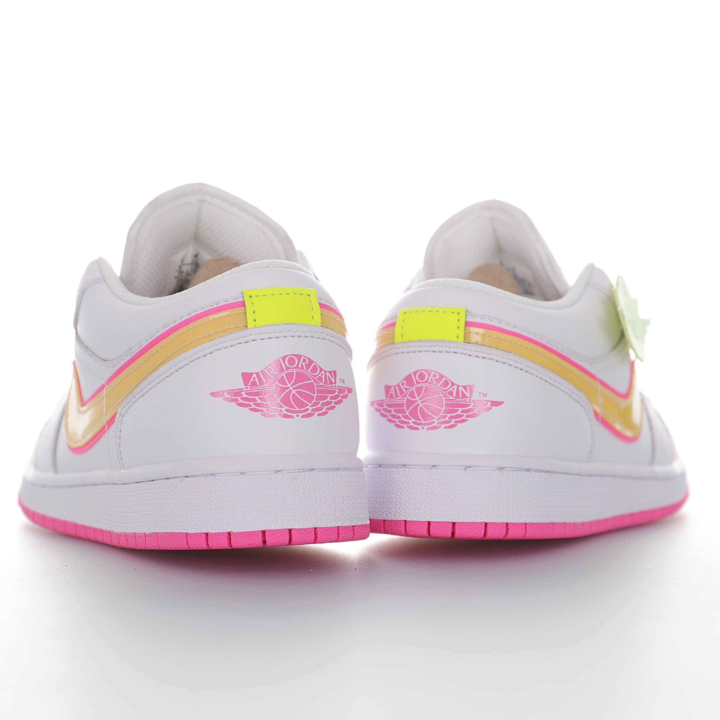 Nike Air Jordan 1 Retro Low GS"White Pink Yellow Volt"