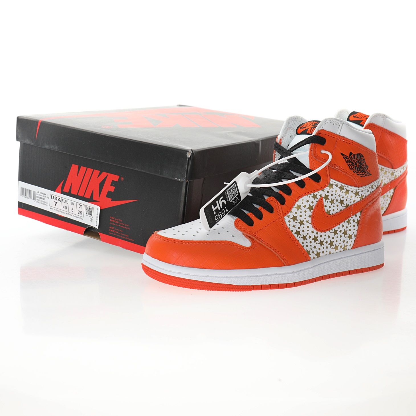Supreme x Nike Air Jordan 1 High OG"Stars Orange"
