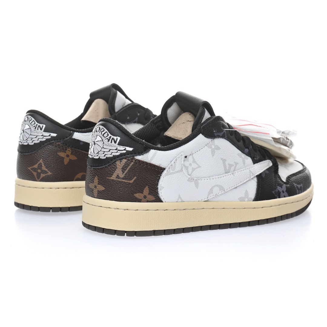 Louis Vuitton x Travis Scott x Nike Air Jordan 1 Low OG SP"Black/White/Monogram"