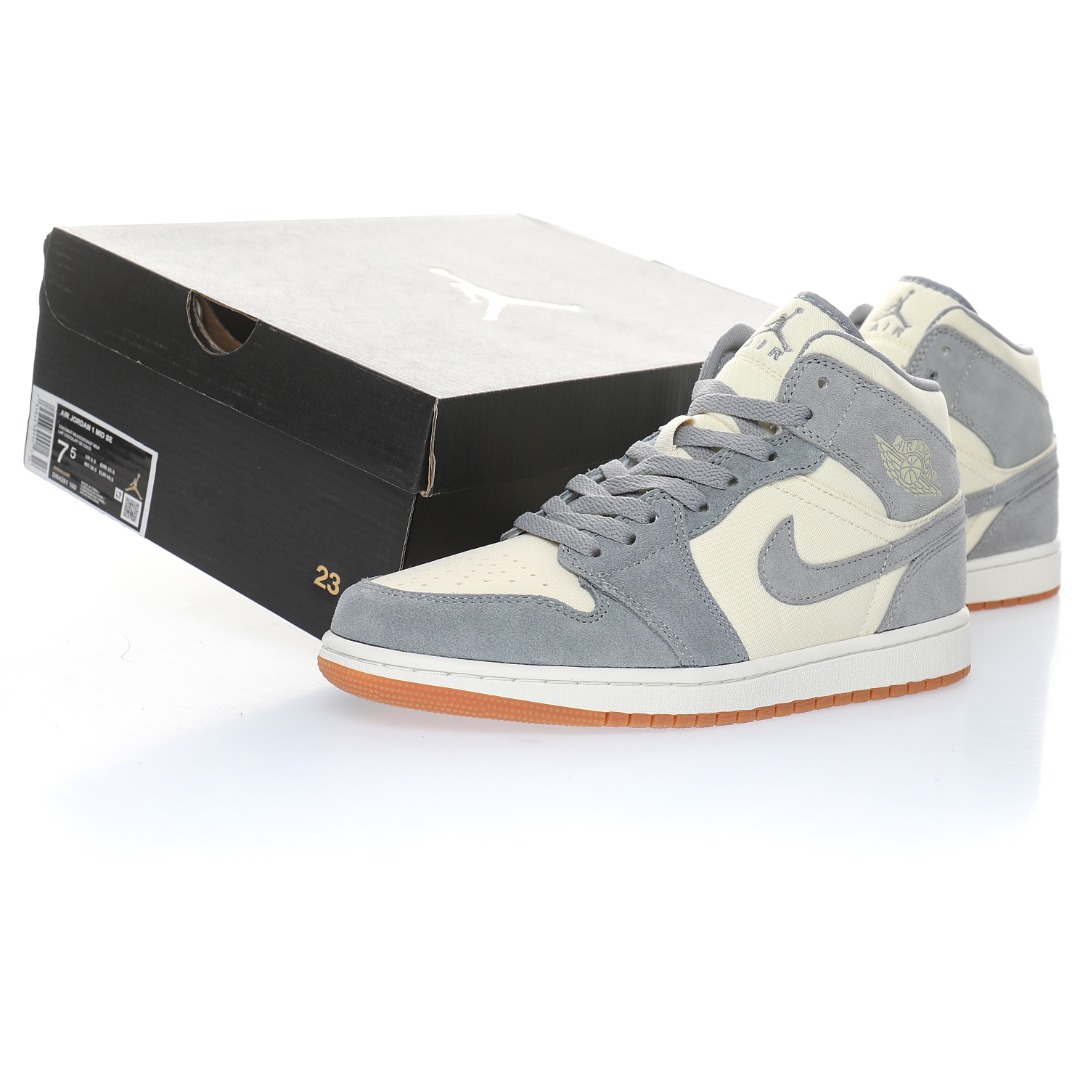 Nike Air Jordan 1 Mid GS"Beige/Grey"